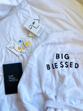 Load image into Gallery viewer, EAT PRAY HUSTLE &quot;BIG BLESSED&quot; TRAVEL ROBE (UNISEX) - WHITE

