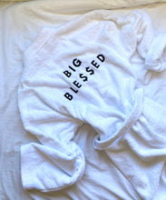 Load image into Gallery viewer, EAT PRAY HUSTLE &quot;BIG BLESSED&quot; TRAVEL ROBE (UNISEX) - WHITE
