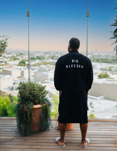 Load image into Gallery viewer, EAT PRAY HUSTLE &quot;BIG BLESSED&quot; TRAVEL ROBE (UNISEX) - BLACK

