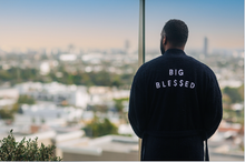 Load image into Gallery viewer, EAT PRAY HUSTLE &quot;BIG BLESSED&quot; TRAVEL ROBE (UNISEX) - BLACK
