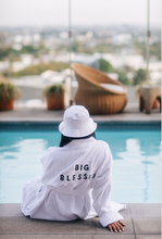 Load image into Gallery viewer, EAT PRAY HUSTLE &quot;BIG BLESSED&quot; TRAVEL ROBE (UNISEX) - WHITE
