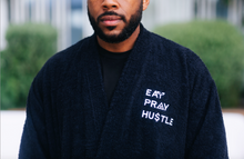 Load image into Gallery viewer, EAT PRAY HUSTLE &quot;BIG BLESSED&quot; TRAVEL ROBE (UNISEX) - BLACK
